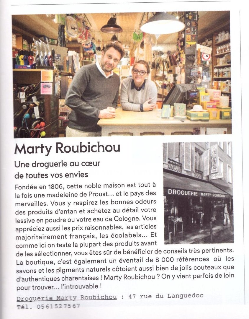 La droguerie a son article dans Marie Claire